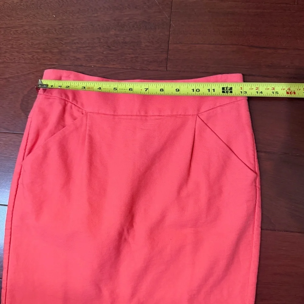 J. Crew The Pencil Skirt Coral Orange Cotton Size 0